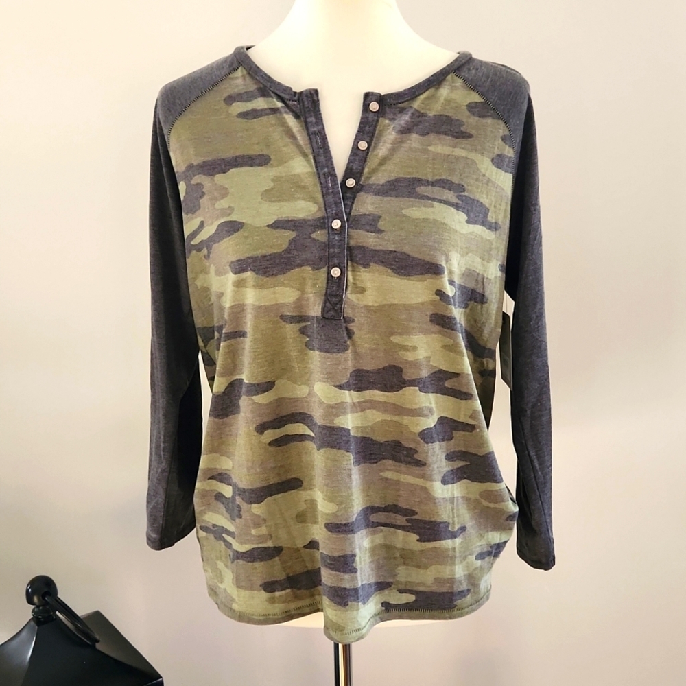 NWT Lucky Brand Camo Top